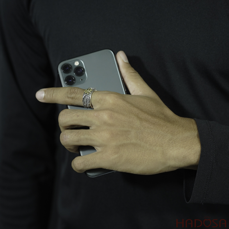 Nhẫn nam bạc Thái mặt trời