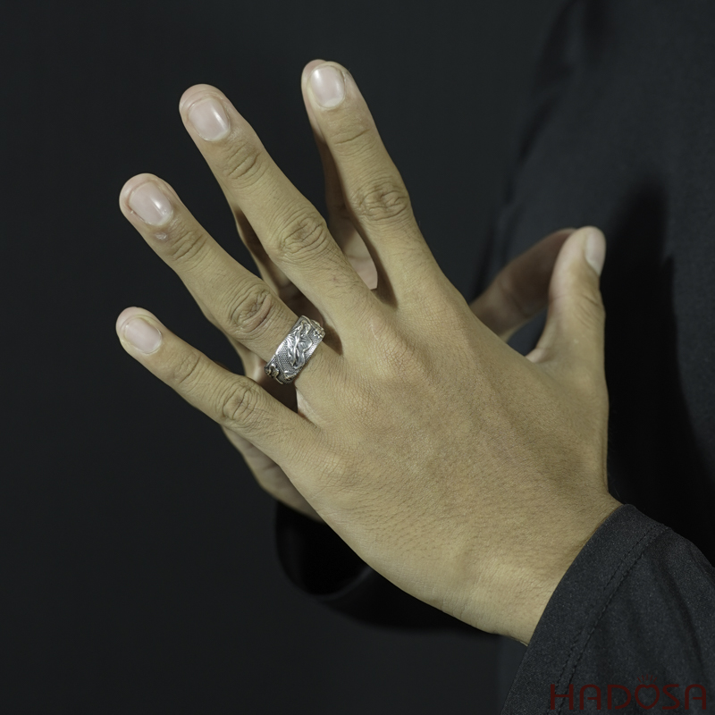 Nhẫn bac Thái nam bông sen