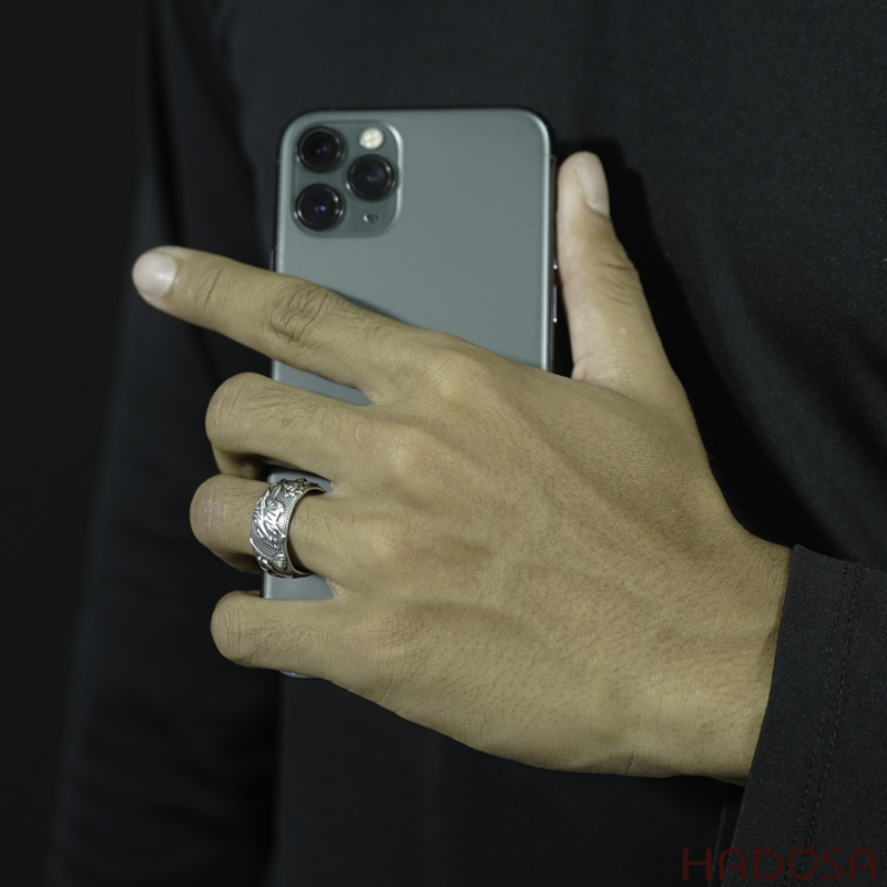 Nhẫn bac Thái nam bông sen