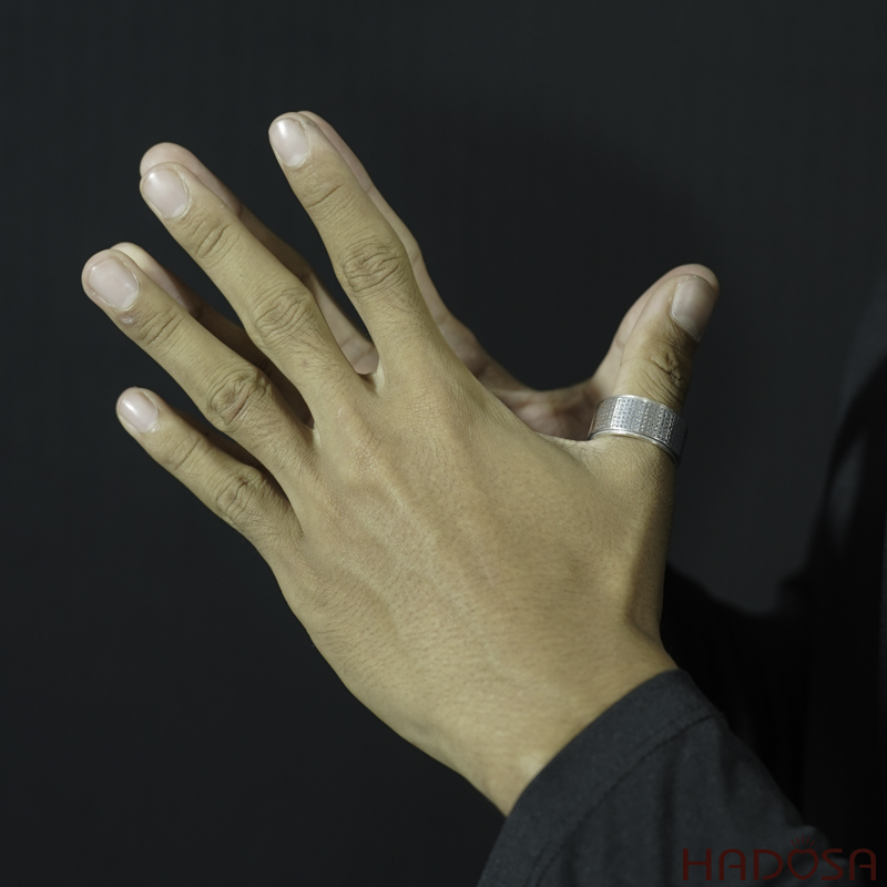 Nhẫn Nam Bạc Thái Khắc Chú Lục Tự Đại Minh