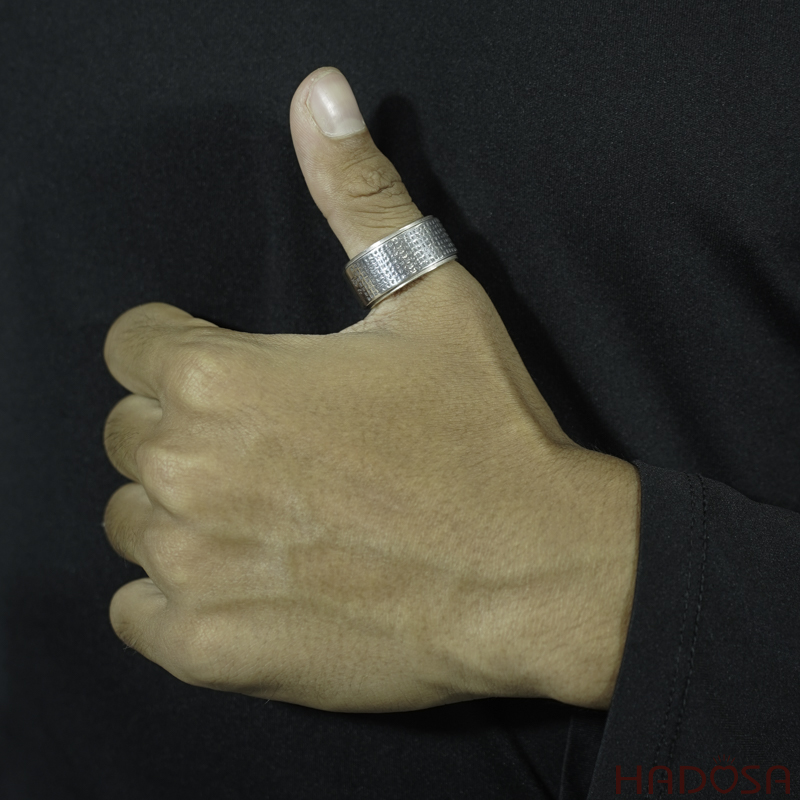 Nhẫn Nam Bạc Thái Khắc Chú Lục Tự Đại Minh