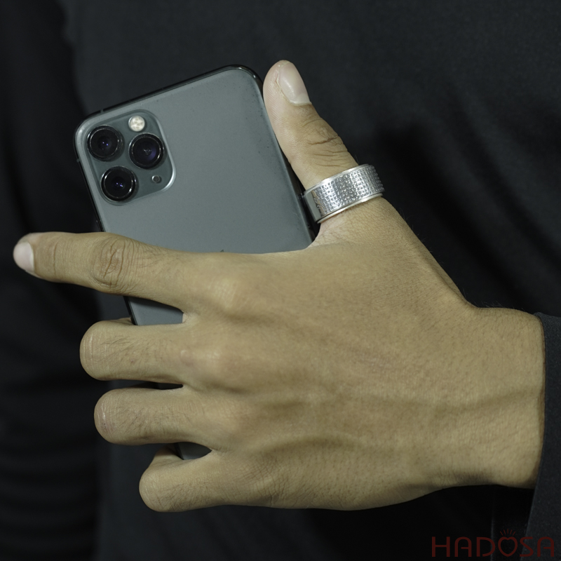 Nhẫn Nam Bạc Thái Khắc Chú Lục Tự Đại Minh