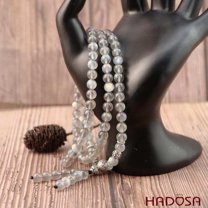 Tràng 108 hạt đá Xà Cừ 7mm (Thuỷ, Kim)