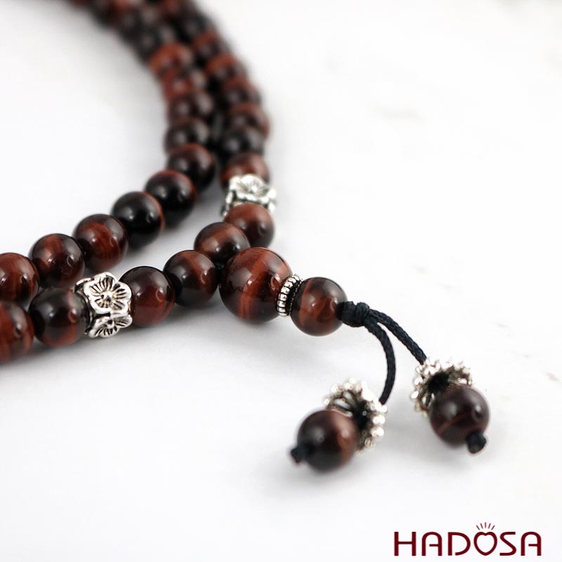 Tràng 108 hạt Mắt Hổ nâu đỏ 6mm (Hỏa, Thổ)
