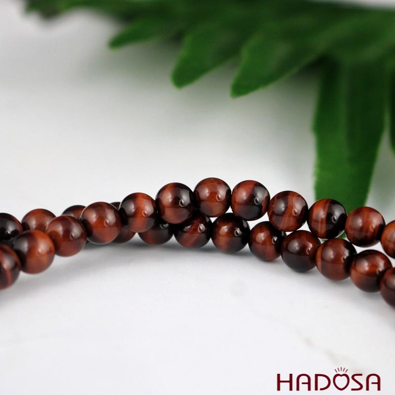 Tràng 108 hạt Mắt Hổ nâu đỏ 6mm (Hỏa, Thổ)