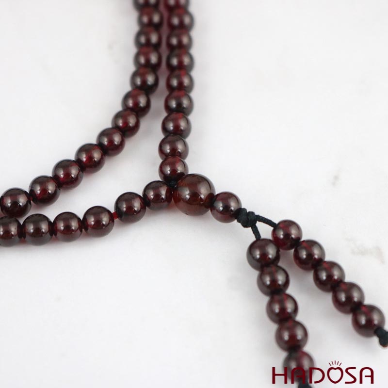 Tràng 108 hạt đá Ngọc Hồng Lựu - Garnet Star 5mm (Thổ, Hỏa)