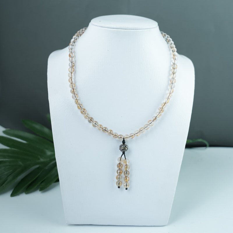 Tràng hạt 108 hạt Thạch anh tóc đồng 6mm chuẩn 6A