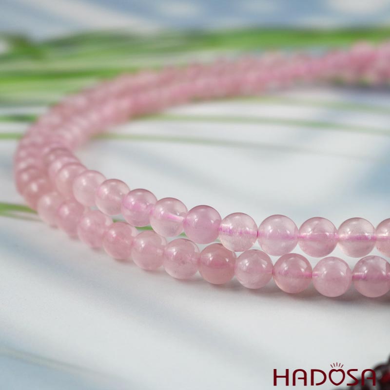 Tràng 108 hạt đá Thạch Anh Hồng 7mm