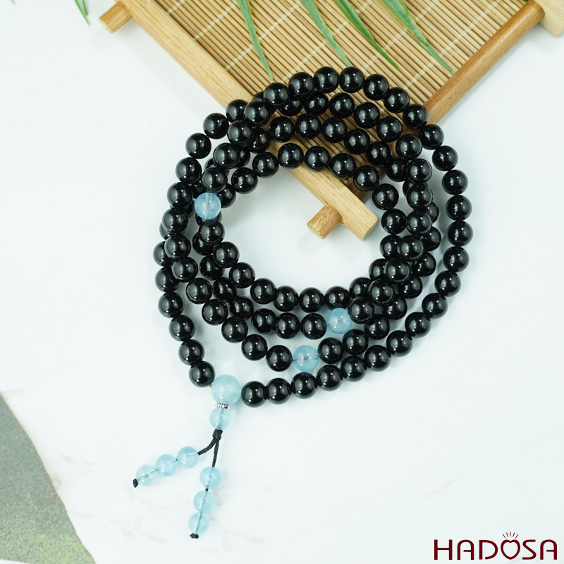 Tràng hạt Thạch anh đen 8mm 108 hạt