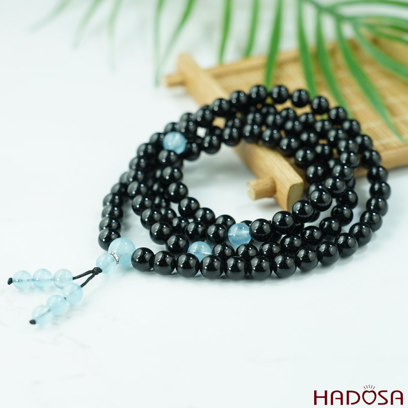 Tràng hạt Thạch anh đen 8mm 108 hạt