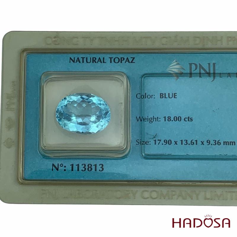 Mặt đá Sky Topaz cắt giác 13*18mm