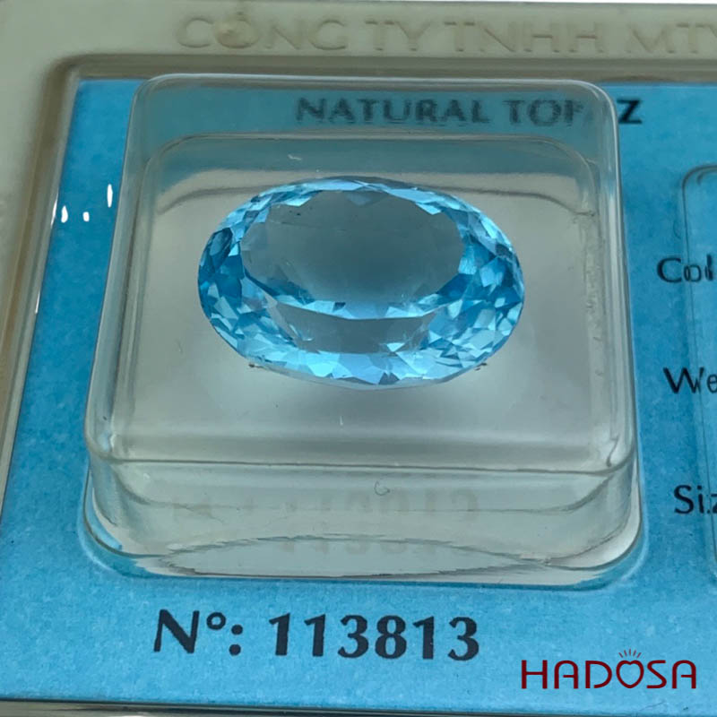 Mặt đá Sky Topaz cắt giác 13*18mm