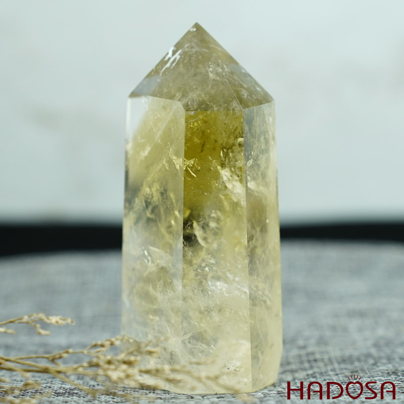 Trụ thạch anh thach anh vàng 10cm 5A