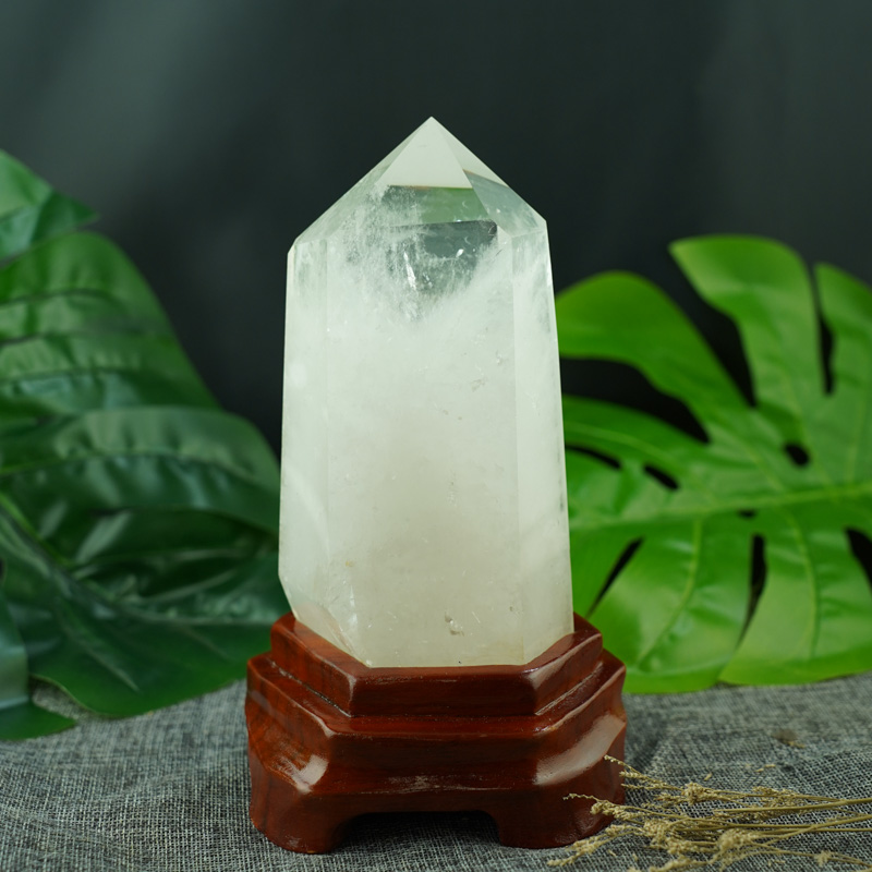 Trụ thạch anh trắng 20cm