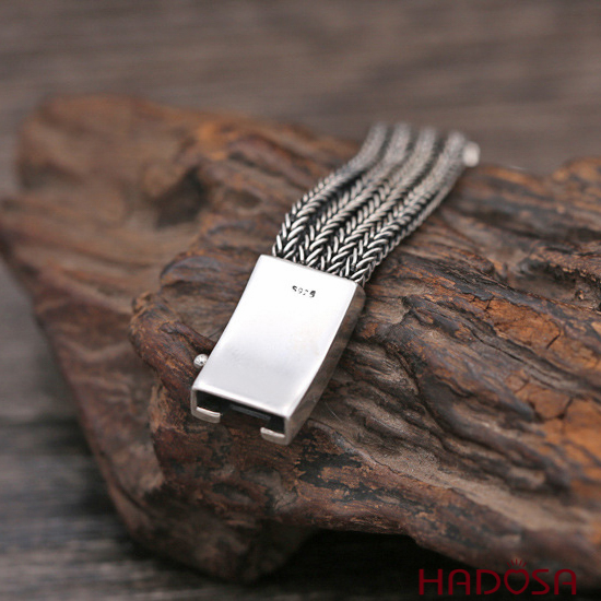 Lắc tay nam bạc cao cấp 20cmx1.3mm