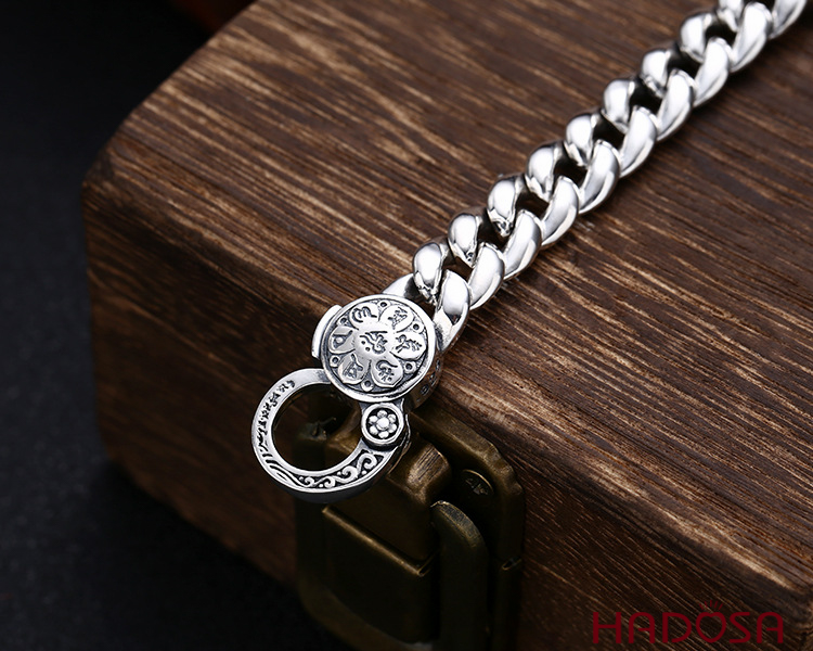 Lắc tay nam bạc Thái Lục Tự Đại Minh Chân Ngôn