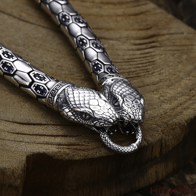 Lắc tay bạc Mãng Xà 20cm