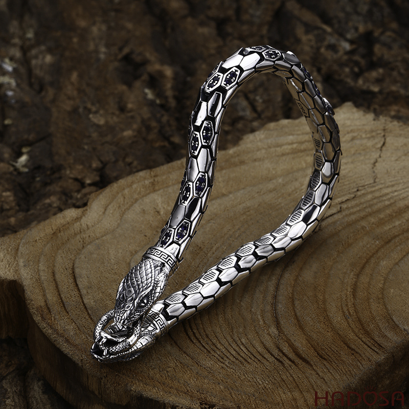 Lắc tay bạc Mãng Xà 20cm