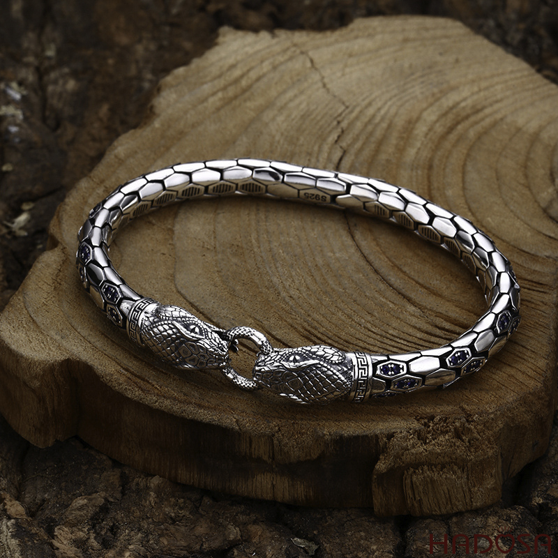 Lắc tay bạc Mãng Xà 20cm