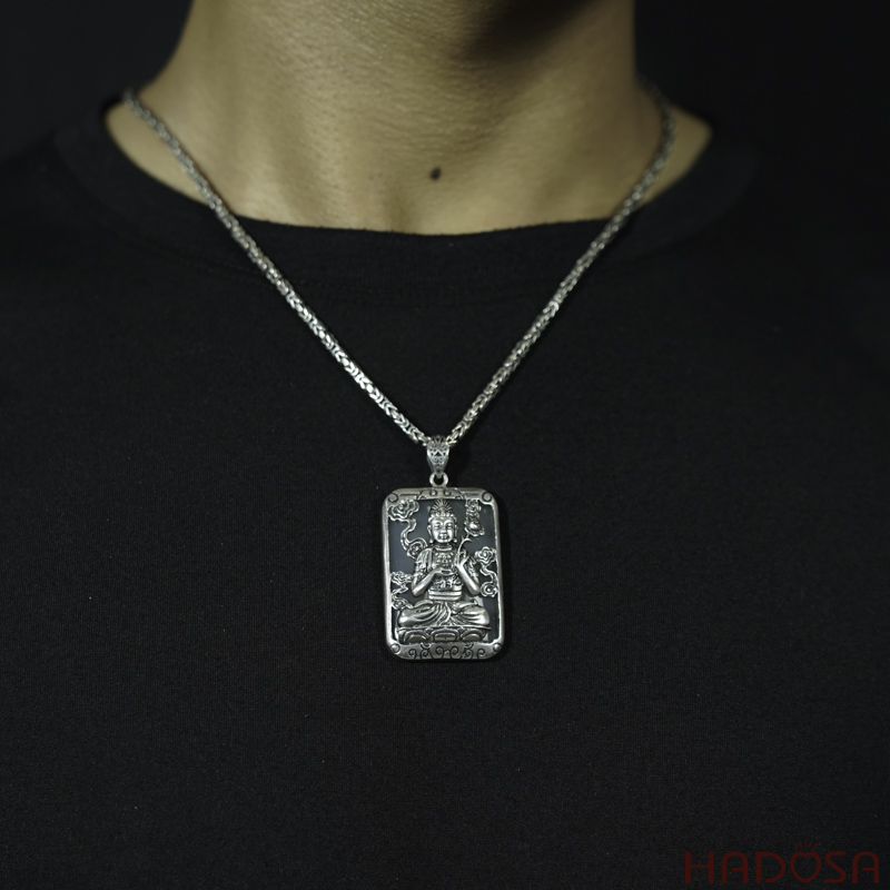 Mặt dây chuyền bạc Thái Phật bản mệnh 12 con giáp