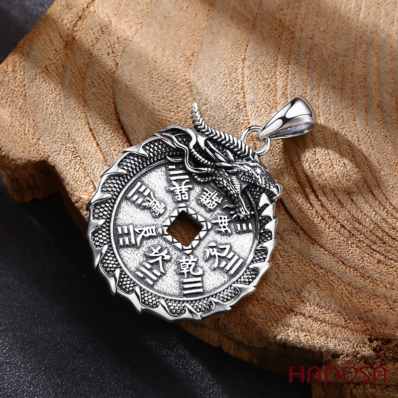 Mặt dây chuyền hình Rồng Bát Quái 33mm