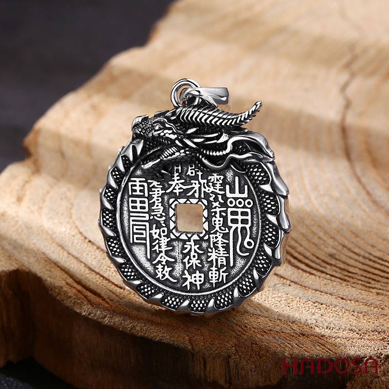 Mặt dây chuyền hình Rồng Bát Quái 33mm