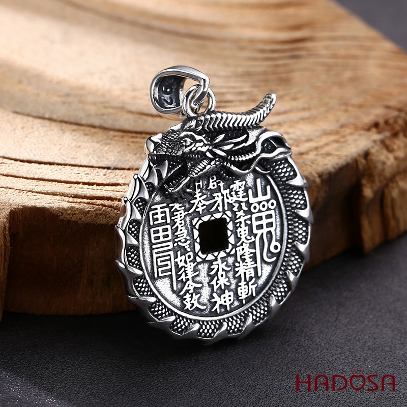 Mặt dây chuyền hình Rồng Bát Quái 33mm