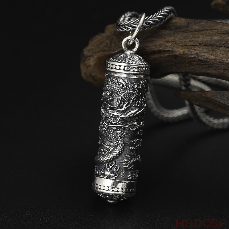 Mặt dây chuyền ống bạc Thái