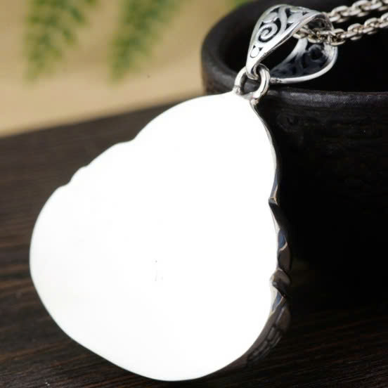 Mặt dây chuyền bạc Thái Phật di Lặc 46x55mm