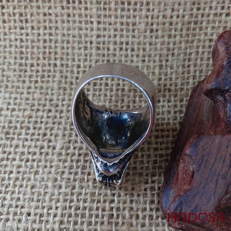 Nhẫn bạc Thái đầu sói
