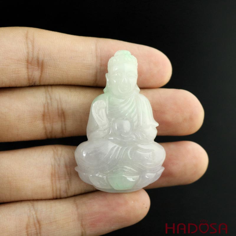 Tượng Cẩm Thạch Phật Adida lí môn 48x31x9mm