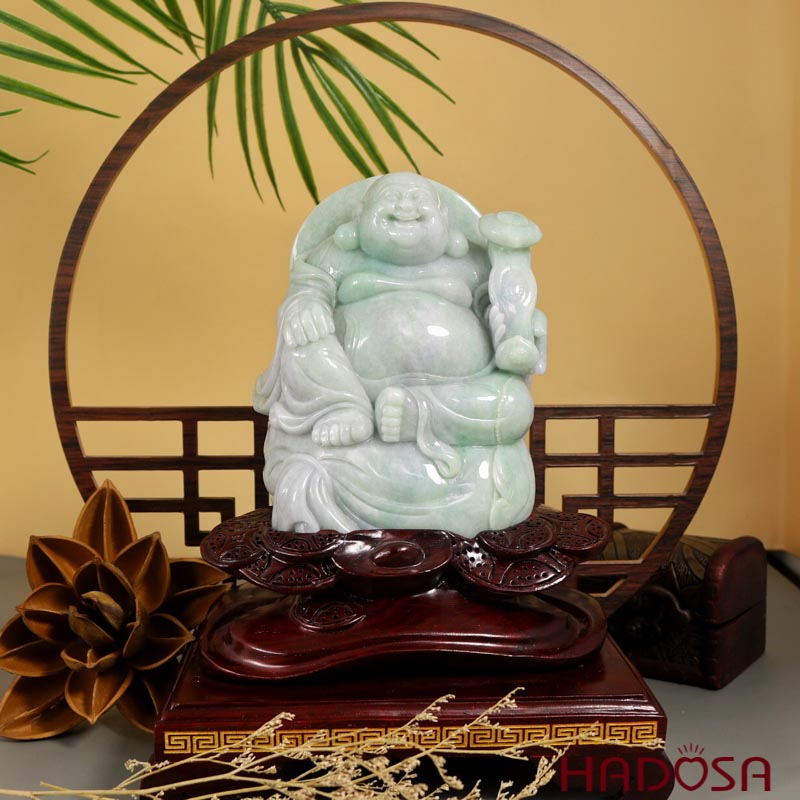 Di Lạc Cẩm thạch 17x12x8cm