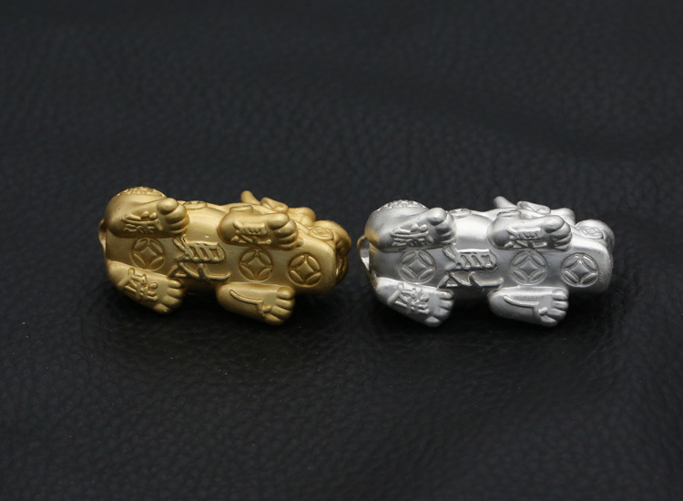 Tỳ hưu bạc mạ vàng kim tiền