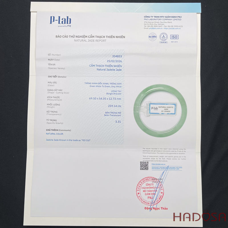 Vòng kiềng Ngọc Cẩm Thạch bản lá hẹ xanh trong ni 53