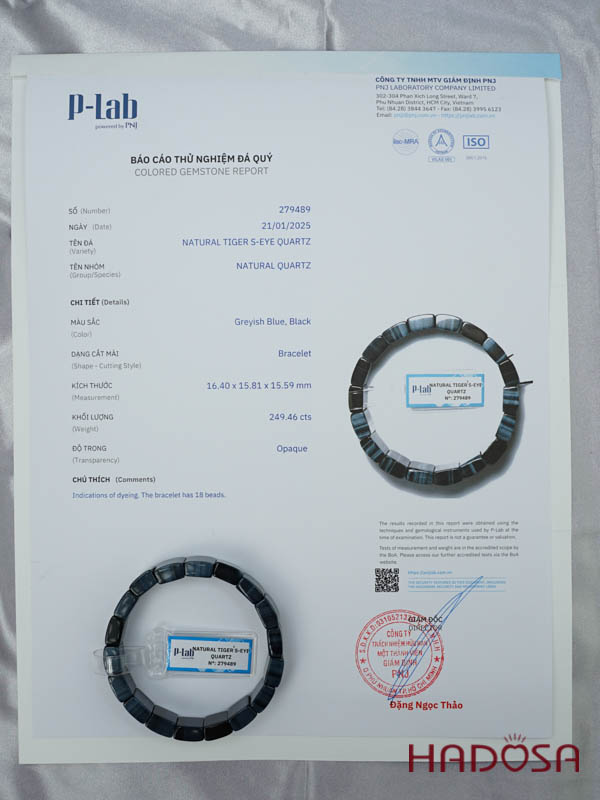 Vòng bản đá mắt hổ xanh đen