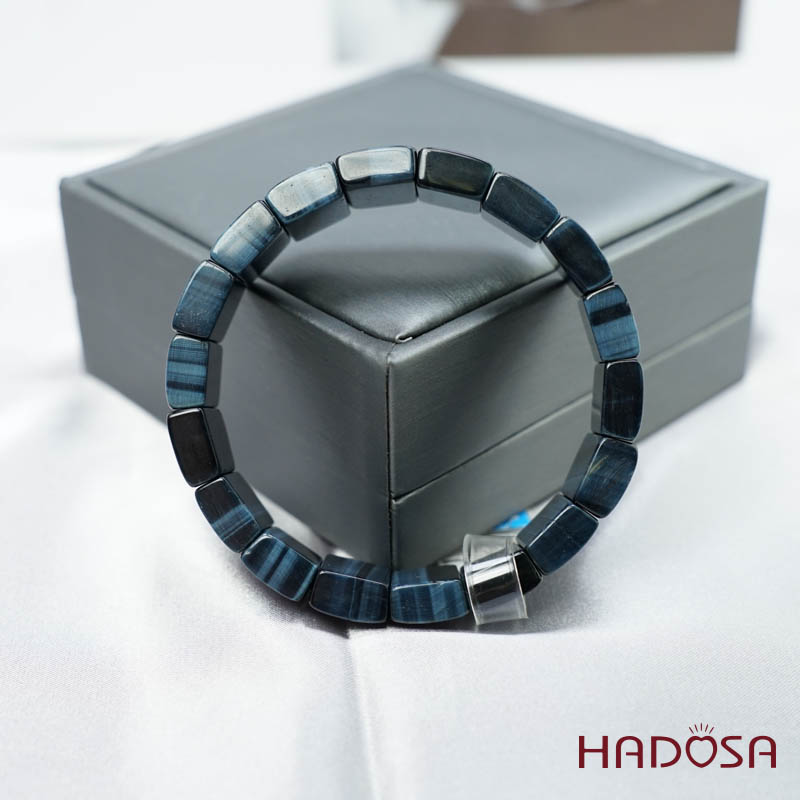 Vòng bản đá mắt hổ xanh đen