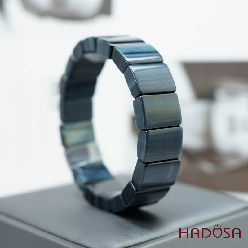 Vòng bản đá mắt hổ xanh đen