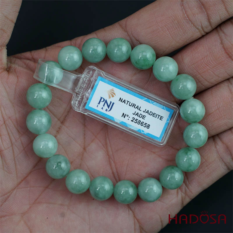 Vòng chuỗi Cẩm Thạch xanh đậu 10mm