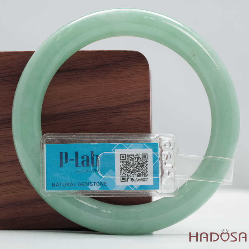 Vòng Ngọc Cẩm Thạch Type A Xanh Lý Bản Tròn Ni 52