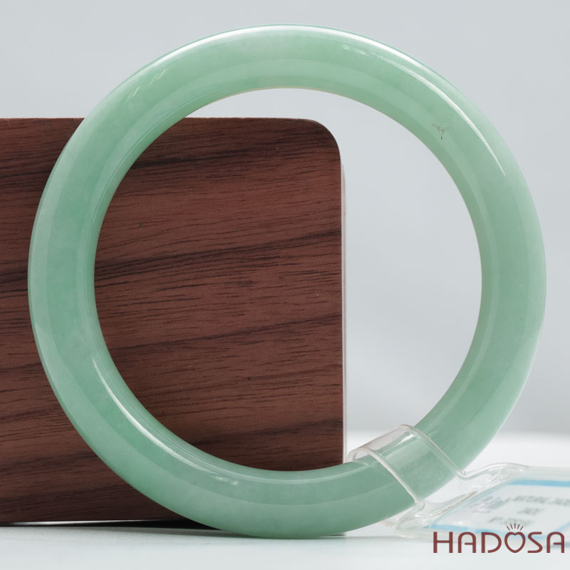 Vòng Ngọc Cẩm Thạch Type A Xanh Lý Bản Tròn Ni 52