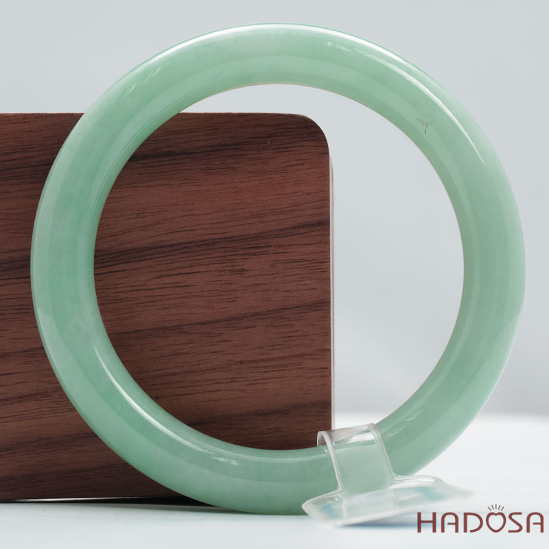 Vòng Ngọc Cẩm Thạch Type A Xanh Lý Bản Tròn Ni 52