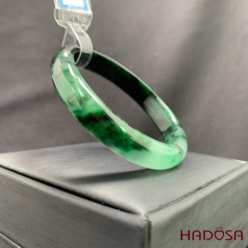 Vòng Ngọc Cẩm Thạch lá hẹ xanh vân đậm ni 51
