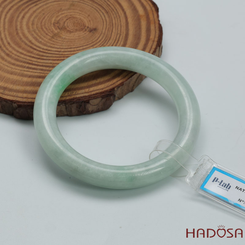 Vòng Ngọc Cẩm Thạch Type A Điểm Xanh Lí Bản Tròn Ni 54
