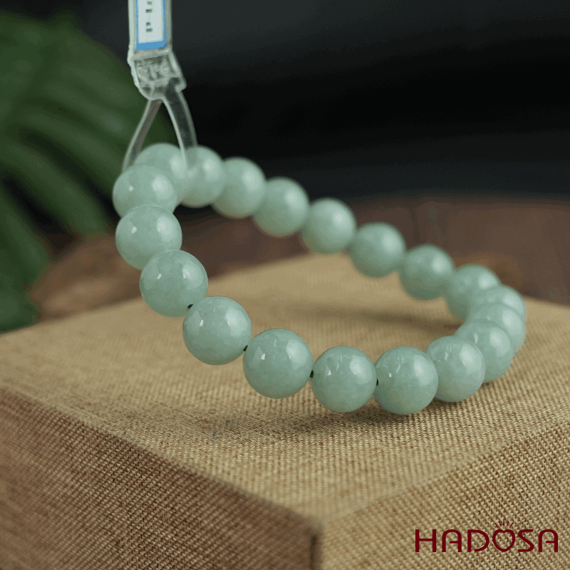 Vòng tay Ngọc Cẩm thạch xanh ngọc 10mm