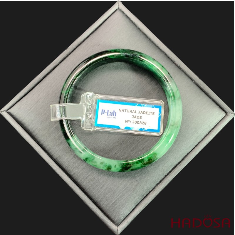 Vòng Ngọc Cẩm Thạch lá hẹ xanh vân đậm ni 51