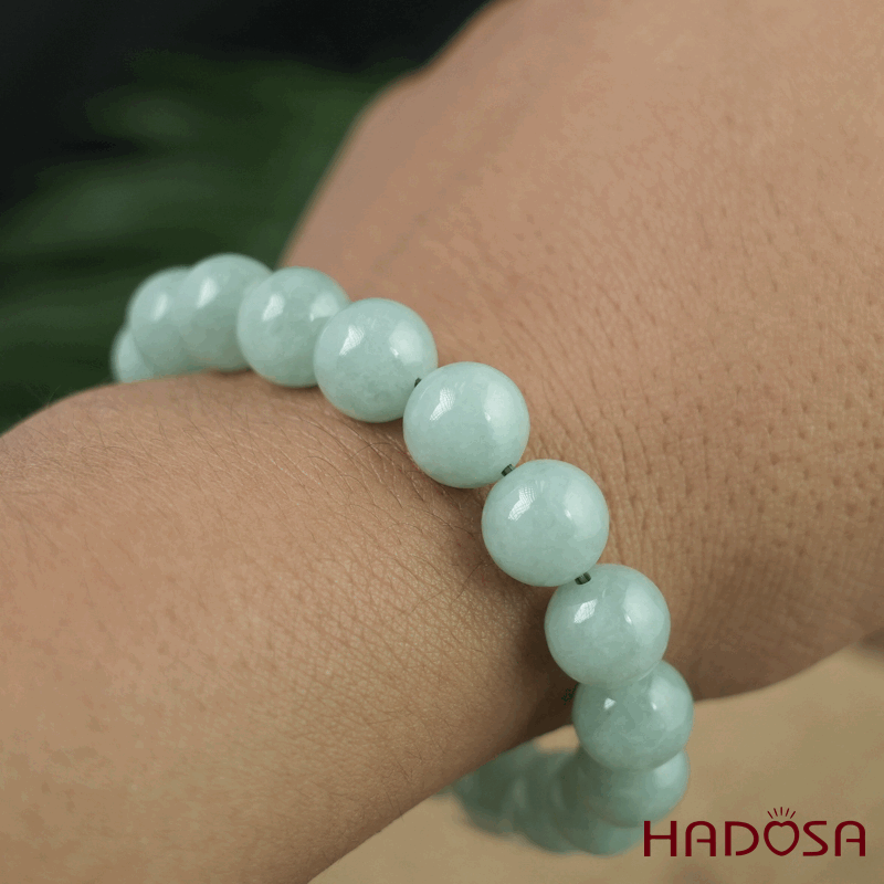 Vòng tay Ngọc Cẩm thạch xanh ngọc 10mm