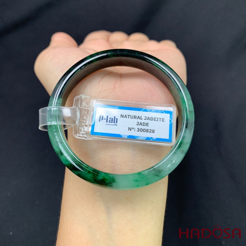 Vòng Ngọc Cẩm Thạch lá hẹ xanh vân đậm ni 51