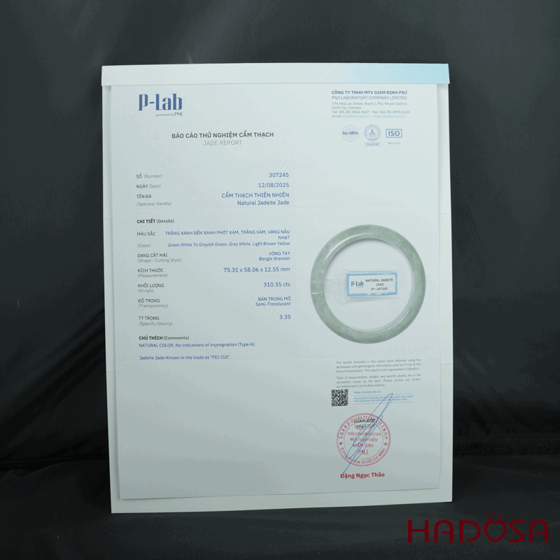 Vòng Cẩm Thạch A xanh mạ bản oval ni 58