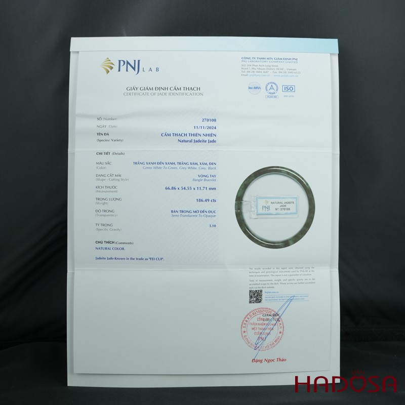 Vòng Ngọc Cẩm Thạch bản vuông xanh lý ni 54