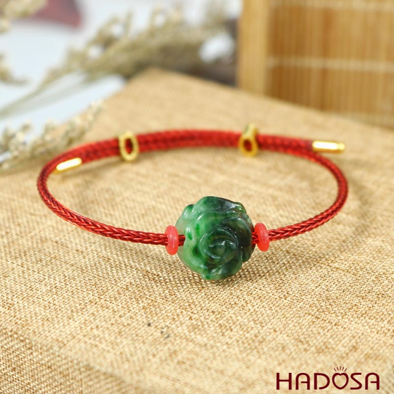 Mặt Cẩm Thạch hoa mẫu đơn 14mm